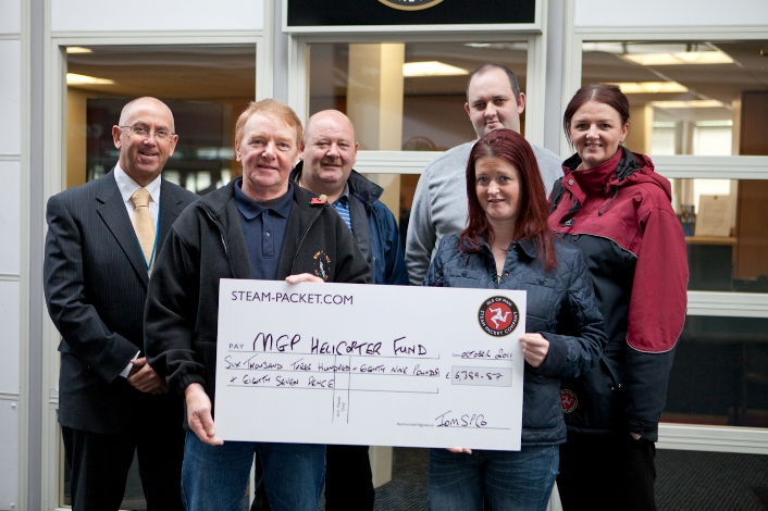 Steam Packet Company passengers have raised a fantastic £6,389.87 for the Manx Grand Prix Helicopter Fund